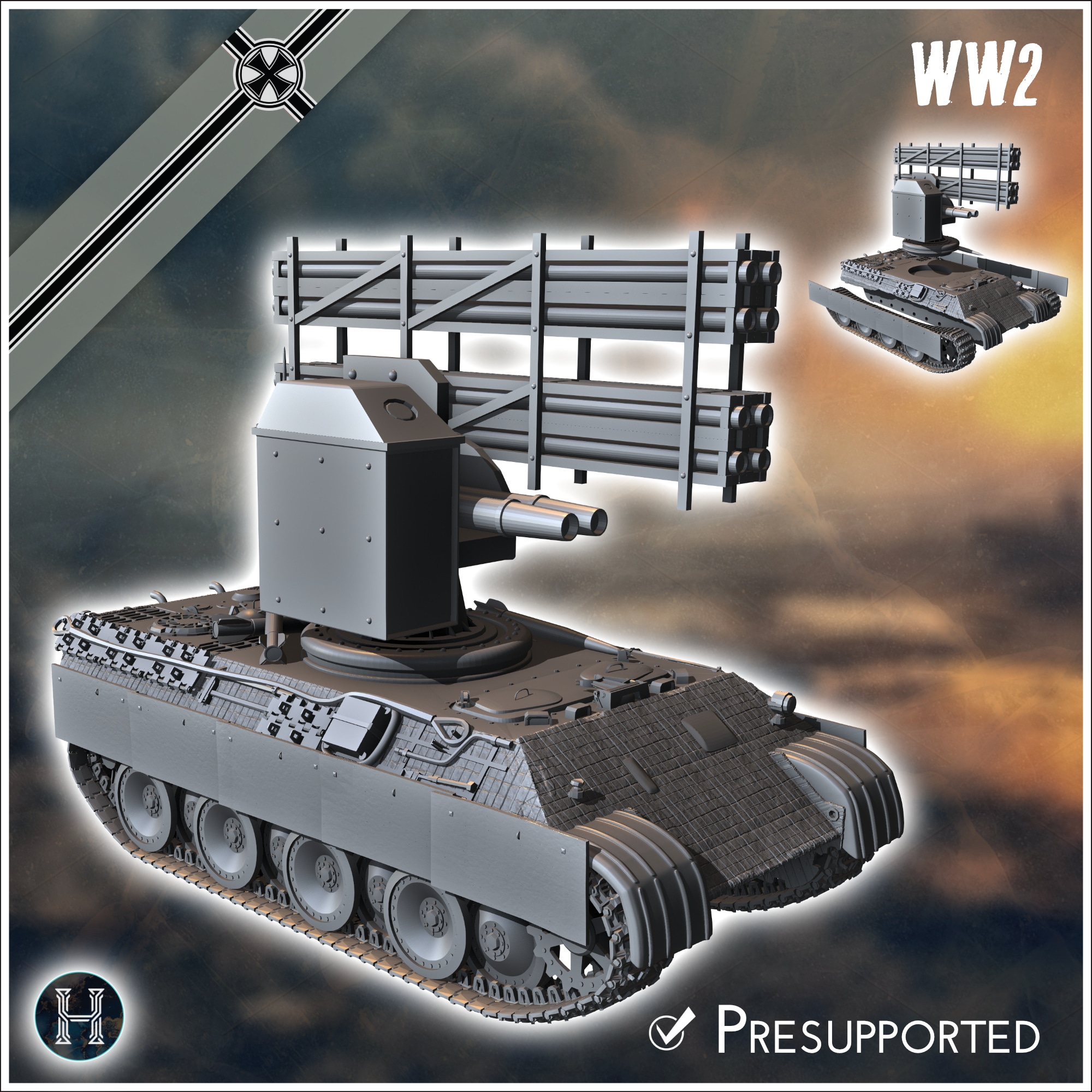 Panzer V Panther Ausf. D Raketenwerfer - Germany Eastern Western Front Normandy Italy Berlin Bulge WWII